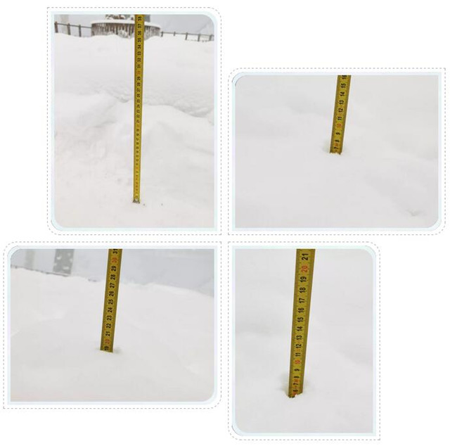 截止日前，場館内各處雪厚度實測