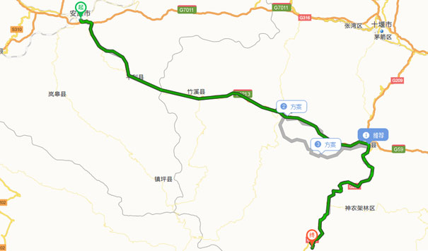陝西漢中、安康方向