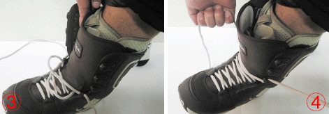 如何正確穿單闆滑雪鞋2