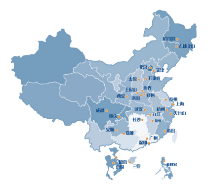 銘星冰雪十六年發展業務分布圖
