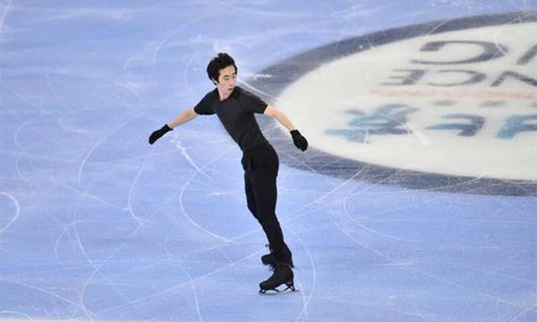 中國選手金博洋在場地适應的訓練中