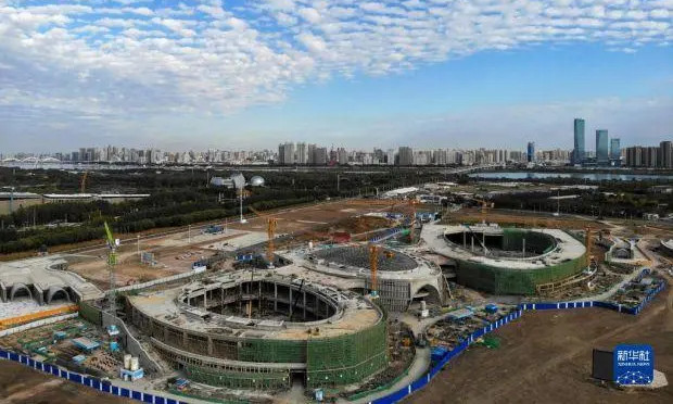 9月26日拍攝的在建的哈爾濱四季冰雪旅遊項目（無人機照片）